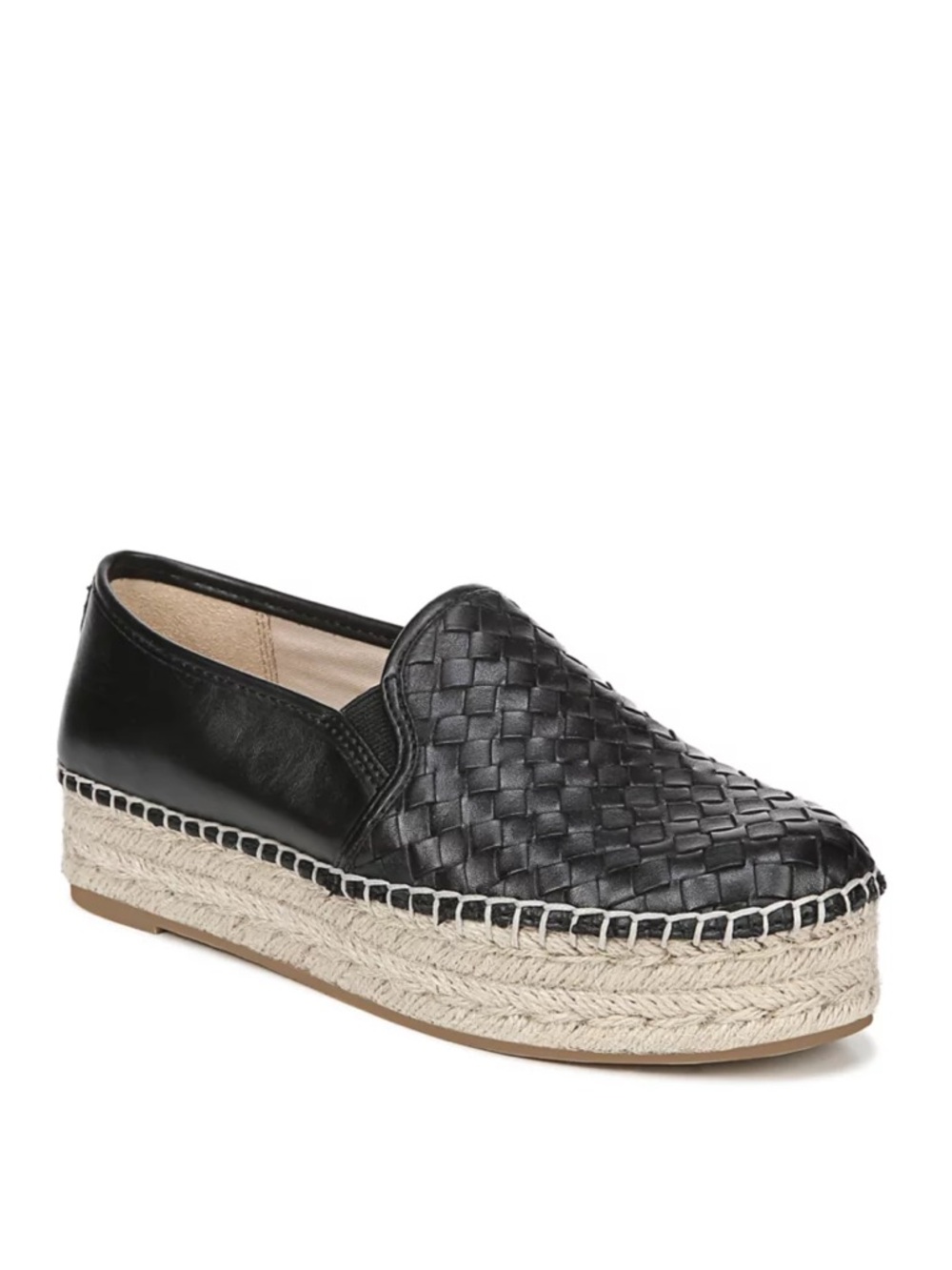 Women’s SAM EDELMAN Catherine black leather platform espadrilles- Size 8.5